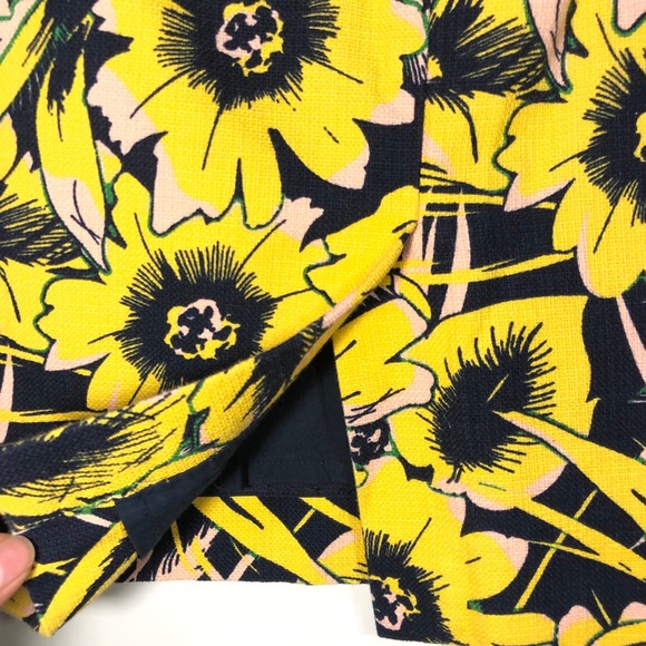 J. Crew Yellow&Navy Floral Pencil Skirt - Picture 4 of 6